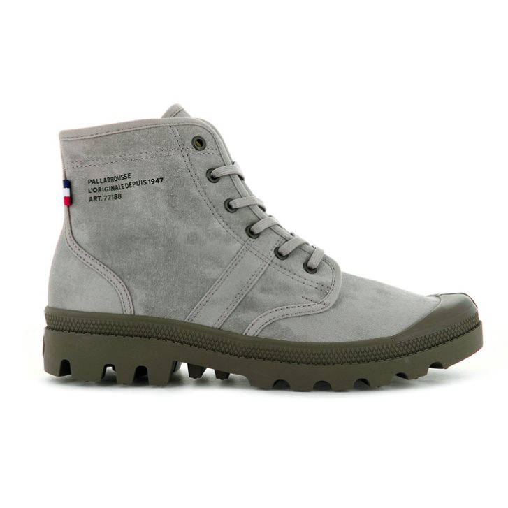 Palladium Pallabrousse Legion WAX Men\'s Boots Grey | UK V351-EVF